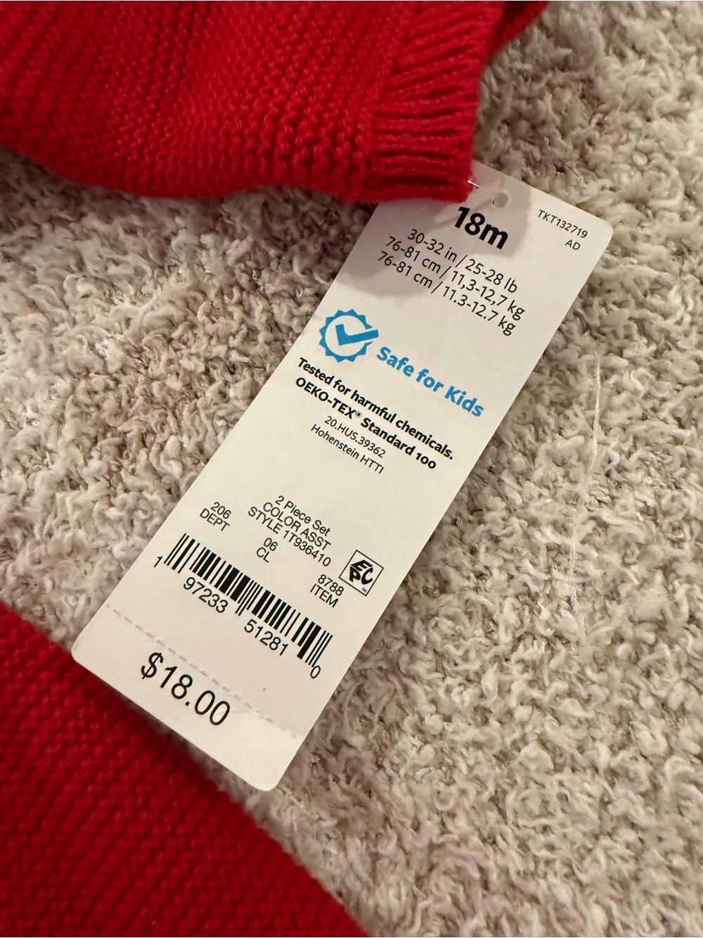 Carter's Red Cable-Knit Ruffle Shoulder Dress - Picture 5 of 5